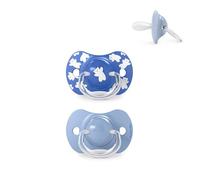 Suavinex, Lot 2 Sucettes Bébés +18 Mois, Tétine Symétrique SX Pro en Silicone, plus Plate et Flexible, Réversible, Respecte le Développement Buccodentaire, Wild&Free Bleu