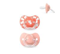Suavinex, Lot 2 Sucettes Bébés +18 Mois, Tétine Symétrique SX Pro en Silicone, plus Plate et Flexible, Réversible, Respecte le Développement Buccodentaire, Wild&Free Rose