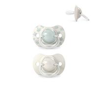 Suavinex, Lot 2 Sucettes Bébés 6/18 Mois, Tétine Symétrique SX Pro en Silicone, plus Plate et Flexible, Réversible, Respecte le Développement Buccodentaire, Birdies Vert