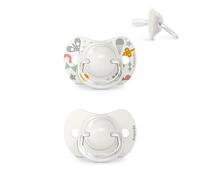 Suavinex, Lot 2 Sucettes pour Bébé 0/6 Mois, pour Nouveau-nés, Tétine Symétrique SX Pro en Silicone, Tétine plus Plate et Flexible, Réversible, Respecte le Développement Buccodentaire, Walk Gris
