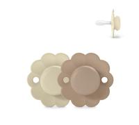 Suavinex, Lot de 2 Sucettes Bébé 0/6 Mois, Sucette Ronde avec Tétine Symétrique SX Pro en Silicone, Réversible, Plate, Flexible, Respecte le Développement Buccodentaire, Nouveau-né, Wonder Gray/Cork