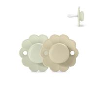 Suavinex, Lot de 2 Sucettes Bébé 0/6 Mois, Sucette Ronde avec Tétine Symétrique SX Pro en Silicone, Réversible, Plate, Flexible, Respecte le Développement Buccodentaire, Nouveau-né, Wonder Aqua/Gray