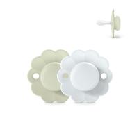 Suavinex, Lot de 2 Sucettes Bébé 0/6 Mois, Sucette Ronde avec Tétine Symétrique SX Pro en Silicone, Réversible, Plate, Flexible, Respecte le Développement Buccodentaire, Nouveau-né, Wonder Aqua/Blue