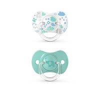 Suavinex, Lot de 2 Sucettes Symétriques Sx Pro, en Silicone. Douce et Flexible. Memories Bleu, 6/18 Mois