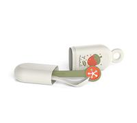 Suavinex, On the Go, Set Couverts Bébé avec Cuillère + Porte-Cuillère + Porte-Bavoir. Pour manger à l'extérieur. Lavable au lave-vaisselle. Pour Bébés +4 Mois, Baies, Gris