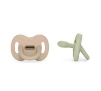 Suavinex, Pack 2 Sucettes Tout Silicone, Bébé 6/18 Mois, Tétine Symétrique SX Pro, Réversible, Douce et Souple, Idéal Dormir, Respecte le Développement Buccodentaire, Colour Essence, Irish + Vert