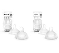 Suavinex, Pack 2 Tétines Symétrique SX Pro en Silicone, Tétine Débit Très Dense (XL), pour Bouillies Épais et Céréales, +6 Mois, avec Valve Anti-Colique, Respecte le Développement Buccodentaire