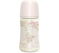 Suavinex, Biberon 270 ml, avec Tétine Symétrique SX Pro en Silicone, avec Valve Anticolique, Débit Moyen (M), pour Liquides de Densité Moyenne, Lait, Jus ou Eau. Bébés +3 Mois. Poetry, Rose