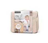 Suavinex, Réhausseur de Chaise Haute Bébé, Siège pour Bébé Portable Convertible en Mallette Transportable, Siège Table Ultra Léger, Compact, Siège Moelleux avec Harnais 3 Points, Bébé +6 Mois, Rose