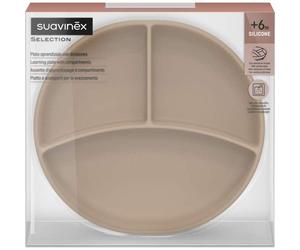 Suavinex Selection Assiette à Compartiments Silicone Beige 1 ut