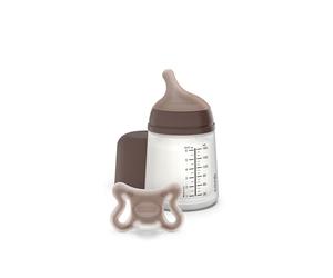 Suavinex, Starter Set Zero Zero, Biberon Anti-Colique 180 ml avec Tétine Spécial Allaitement + Sucette Zero Zero, Sucette Naissance Taille Mini (-2 à 2 mois) avec Tétine Symétrique SX Pro, Deep