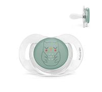 Suavinex, Sucette 0-6 Mois. Tétine Symétrique SX Pro en Silicone. Tétine plus Plate et Flexible, Réversible. Bonhomia, Vert