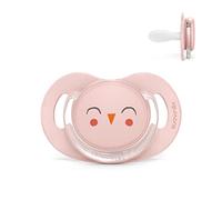 Suavinex, Sucette 6-18 Mois. Tétine Symétrique SX Pro en Silicone. Tétine plus Plate et Flexible, Réversible. Bonhomia, Rose