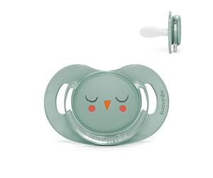 Suavinex, Sucette 6-18 Mois. Tétine Symétrique SX Pro en Silicone. Tétine plus Plate et Flexible, Réversible. Bonhomia, Vert