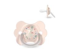 Suavinex, Sucette Bébé 0/6 Mois et Nouveau-nés, Tétine Symétrique SX Pro en Silicone, Réversible, Plate et Flexible, Respecte le Développement Buccodentaire, avec Anneau, Wonderland Rose