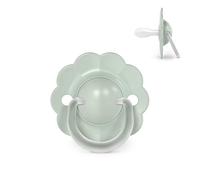 Suavinex, Sucette Bébé 0/6 Mois et Nouveau-nés, Tétine Symétrique SX Pro en Silicone, Réversible, Plate et Flexible, Respecte le Développement Buccodentaire, Forme Ronde avec Anneau, Wonder Vert Uni