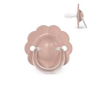 Suavinex, Sucette Bébé 6/18 Mois, Tétine Symétrique SX Pro en Silicone, Réversible, Plate et Flexible, Respecte le Développement Buccodentaire, Forme Ronde avec Anneau, Wonder Rose Uni