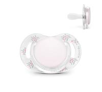 Suavinex, Sucette pour Bébés 0/6 Mois, Nouveau-nés et Naissance, avec Tétine Symétrique SX Pro en Silicone, Plate et Flexible, Réversible, Respecte le Développement Buccodentaire, Poetry Rose