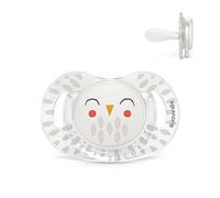 Suavinex, Sucette pour Bebés +18 Mois. Tétine Symétrique SX Pro en Silicone. Tétine plus Plate et Flexible, Réversible. Bonhomia, Beige