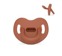 Suavinex, Sucette Tout Silicone, Bébés 6/18 Mois, avec Tétine Anatomique SX Pro, Ultra-Souple et Flexible, Idéale pour Dormir, Respecte le Développement Buccodentaire, Colour Essence, Terre