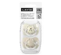 Suavinex Sucettes symétriques Birdies SX Pro en silicone 18 mois et + Beige - Lot de 2