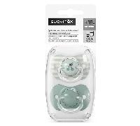 Suavinex - Lot 2 sucettes SX Pro en silicone symétriques réversibles +18 mois Birdies Vert