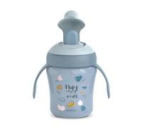 Suavinex, Tasse Apprentissage avec Bec Rigide Anti-Râpage, Tasse Bébé Anti - Fuite, Gobelet Enfant avec Couvercle Rabattable et Poignées, Passe au Lave-Vaisselle. +6 Mois, 200 ml. Bears, Bleu