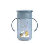 Suavinex, Tasse Apprentissage avec Disque Anti-Goutte, Gobelet Bébé, Magic Cup, Rebord Antifuite 360°, avec Poignées, avec Couvercle Hygiénique, Verre Enfant +12 Mois, 340 ml, Bears Bleu