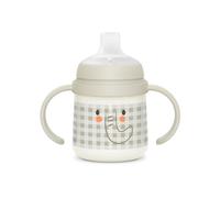 Suavinex, Tasse Apprentissage Bébé, Biberon avec Poignées, Brillent dans le Noir, avec Bec Anti-fuites en Silicone, avec Valve Anti-Colique, pour Bébés +6 Mois, Idéal Nuit, 150 ml, Gris