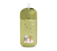 Suavinex, Tasse Apprentissage Bébé, Gourde Paille Enfant, Gobelet Bébé avec Paille en Silicone Flexible, Résiste à la Morsure, Anti-goutte, Apte Lave-vaisselle, +18 Mois, 340 ml, Bears Vert