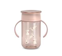 Suavinex, Tasse Apprentissage pour Bébé, avec Disque Anti-Fuite, Magic Cup Rebord Antifuite 360°, Anses Amovibles, Couvercle Hygiénique, Compatible Lave-Vaisselle, 340 ml, +12 Mois, Wonderland, Rose