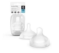 Suavinex Tétines Symetriques Sx Pro Silicone Débit M, +3 Mois, Transparent, 2 Unités