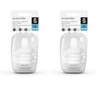 Suavinex Tétines Symetriques Sx Pro Silicone Débit S, +0 Mois, Transparent, 2 Unités