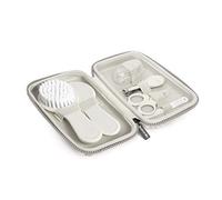 Suavinex, Trousse de Soin Bébé. Trousse de Toilette Complète et Transportable. Set Manucure Bébé. Contient : Brosse et peigne + Doigt Brosse à dent + Ciseaux + Lime +Coupe Ongles, 6 piéces, Gris
