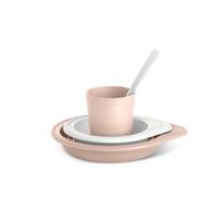 Suavinex, Vaisselle Apprentissage Bébe et Enfants +6 Mois, Set Assiettes, Coffret Repas Apte Lave-vaisselle et Micro-ondes. Inclut : Verre + Assiete Plate + Bol + Cuillère, Wild&Free Rose