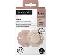 Suavinex Wonder Sucette Silicone Symétrique SX Pro 0/6 Mois Mauve/Mchalk 2 Pièces