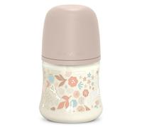 Suavinex, Biberon 150 ml. Biberon avec Tétine Symétrique SX Pro en Silicone à Débit Lent (S), avec Valve Anti-Colique. Silicone Fin Ultra-Doux. Bébés +0 Mois et Nouveau-nés, Wonderland Rose Floral