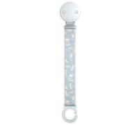 Suavinex, Attache Tétine en Tisu, Chaîne Attache-Sucette avec Clip et Plaque en Silicone, pour Sucettes avec Anneau, Accrocher aux vêtements ou Accessoires, Bébés +0 Mois, Wonderland Bleu Lapin