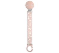Suavinex, Attache Tétine en Tisu, Chaîne Attache-Sucette avec Clip et Plaque en Silicone, pour Sucettes avec Anneau, Accrocher aux vêtements ou Accessoires, Bébés +0 Mois, Wonderland Rose Lapin