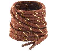 SUBAUM 2 Paires Lacets Ronds pour Bottes, Chaussures de Randonnée, Travail, Sécurité et Marche - Lacets Boots Renforcés et Résistants (Café/jaune-100CM)