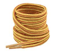 SUBAUM 2 Paires Lacets Ronds pour Chaussures de Randonnée, Bottes de Travail,Marche et Sécurité - Lacets Renforcés et Résistants pour Timberland (Jaune/Marron-130CM)