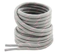 SUBAUM 2 Paires Lacets Ronds pour Chaussures de Randonnée, Bottes de Travail,Marche et Sécurité - Lacets Boots Renforcés et Résistants (Gris clair/rose-200CM)