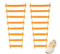 SUBAUM No Tie Lacets Chaussures pour Adultes et Enfants,Lacet en Silicone Élastiques Sans Nœud,Facile Lacets Sans Laçage pour Baskets,Chaussures de Running,Sneakers et Bottes,Orange