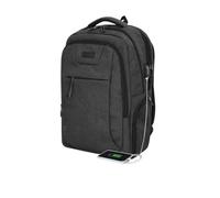 SUBBLIM Air Padding Business Sac à Dos pour Ordinateur Portable, 16" Pouces, avec Port de Charge USB, Sangle Trolley, Poche Bouteille, Poche Antivol, Noir