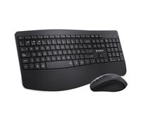 SUBBLIM Combo clavier et souris sans fil, connexion double Bluetooth 5.3 et USB, design ergonomique, batterie rechargeable, noir