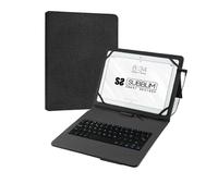 SUBBLIM Étui pour Tablette avec Clavier Micro USB, Clavier Espagnol, de 10,1" à 11", Fermeture magnétique, USB C, Compatible avec appareils Android, Noir