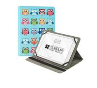 SUBBLIM Étui Tablette Universel Trendy Case Owls 9,6" à 11" Design Original Trois Angles de Vision Exclusif Système de Fixation