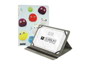 SUBBLIM Étui Universel pour Tablette Furry de 9,6" à 11" Pouces, Fermeture Bande élastique, Trois Angles de Vision, système de Fixation résistant en Silicone, imprimé