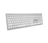 SUBBLIM Extended Keyboard Bluetooth sans Fil, pour Ordinateur, Ordinateur Portable, Ultra Slim, Clavier Espagnol, Android/iOS/Mac OS/Windows, Argent