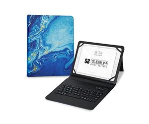 SUBBLIM FUNDA Tablet KEYTAB Pro BT Trendy MARMOL Azul